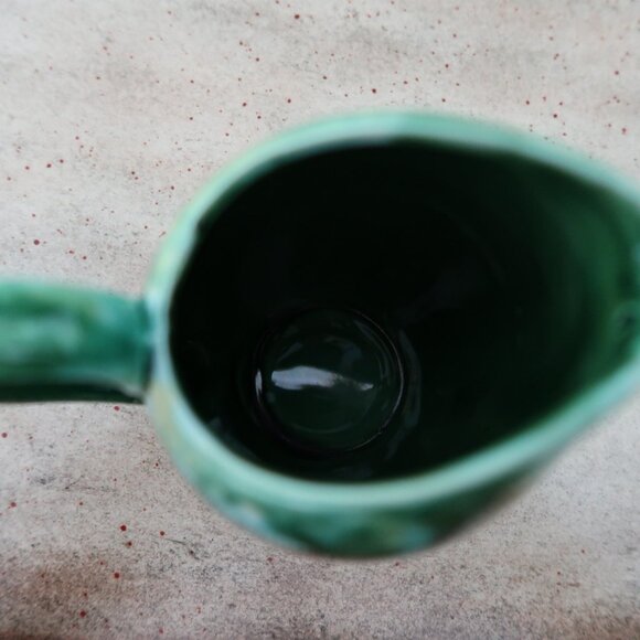 Vintage MCM Drip Glaze Small Green Pitcher - Picture 7 of 7